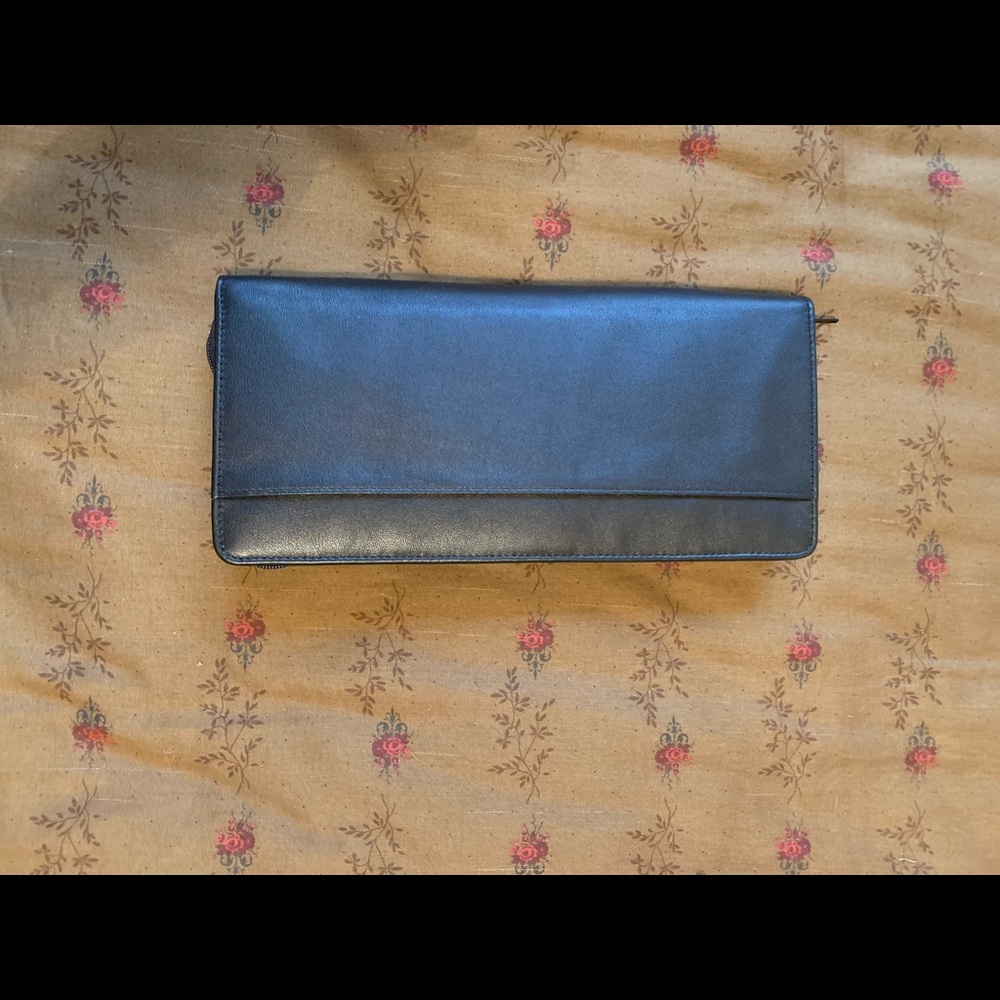 Bosca black leather travel wallet new
